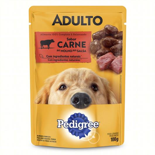 Alimento para Cães Adultos Carne ao Molho Pedigree Sachê 100g - Imagem em destaque