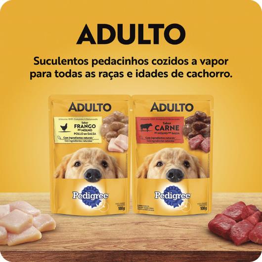 Alimento para Cães Adultos Carne ao Molho Pedigree Sachê 100g - Imagem em destaque