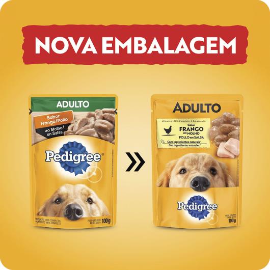 Alimento para Cães Adultos Frango ao Molho Pedigree Sachê 100g - Imagem em destaque