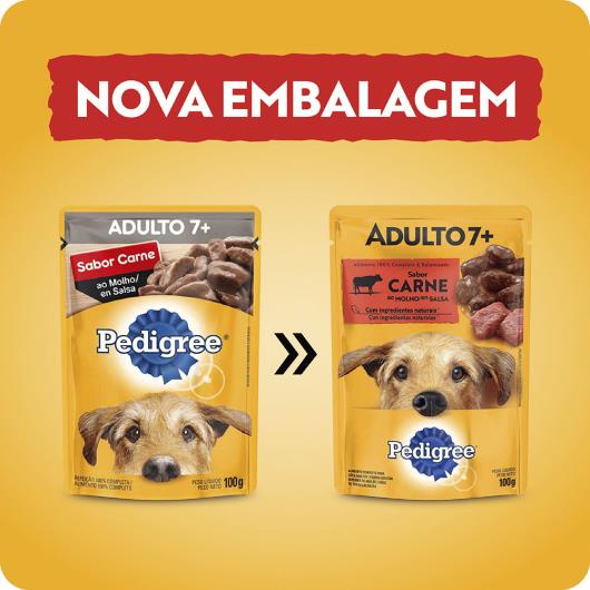 Alimento para Cães Adultos 7+ Carne ao Molho Pedigree Sachê 100g - Imagem em destaque