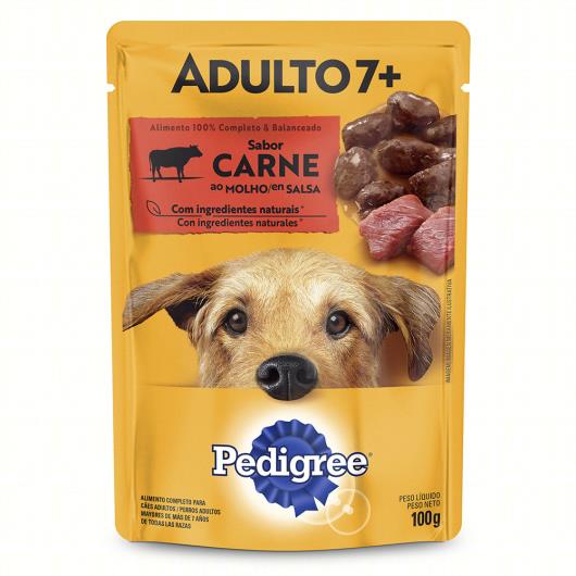Alimento para Cães Adultos 7+ Carne ao Molho Pedigree Sachê 100g - Imagem em destaque