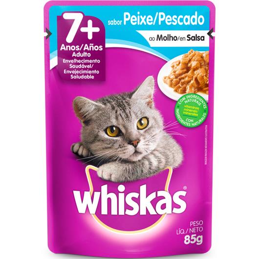 Alimento para Gatos Whiskas Peixe Sachê 7 Anos 85g - Imagem em destaque