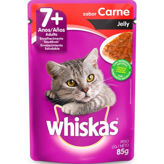 Alimento para gatos Whiskas Carne Jelly sachê +7 anos 85g - Imagem em destaque