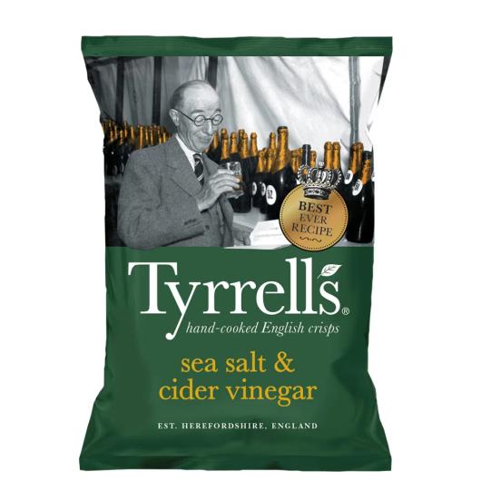 Batata Frita com Vinagre e Sal Marinho Tyrrells Pacote 150g - Imagem em destaque