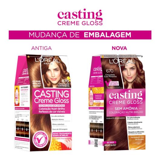 Coloração Casting Creme Gloss 670 Chocolate com Pimenta - Imagem em destaque