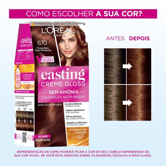 Coloração Casting Creme Gloss 670 Chocolate com Pimenta - Imagem em destaque