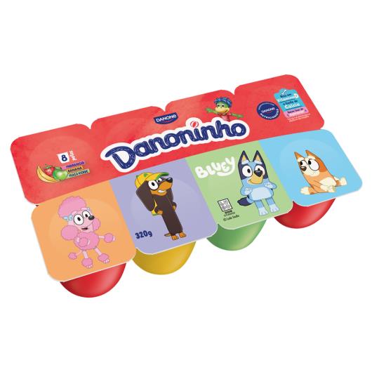 Petit Suisse Morango, Banana e Maçã Verde Danoninho Bandeja 320g 8 Unidades - Imagem em destaque