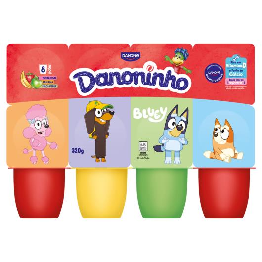 Petit Suisse Morango, Banana e Maçã Verde Danoninho Bandeja 320g 8 Unidades - Imagem em destaque