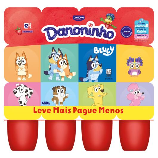 Petit Suisse Morango Danoninho Bandeja 480g 12 Unidades Leve Mais Pague Menos - Imagem em destaque