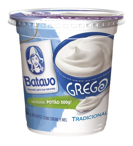 Iogurte Batavo Grego Tradicional Creme e Mel 500g - Imagem em destaque