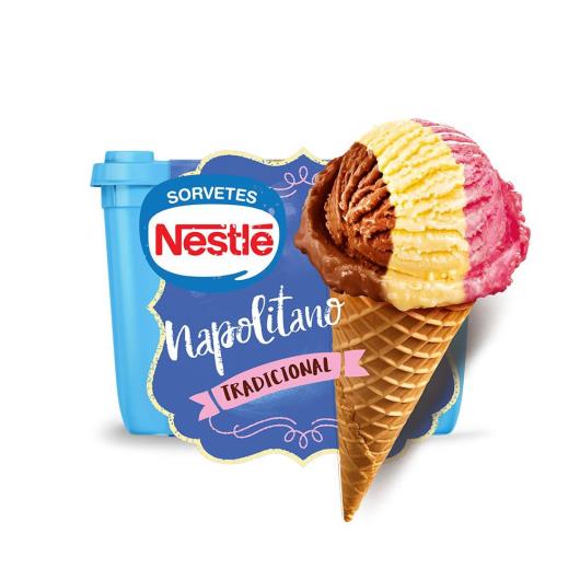 Sorvete Napolitano Tradicional Nestlé Pote 1,5L - Imagem em destaque