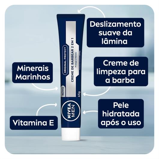 NIVEA MEN Creme de Barbear 2 em 1 Original Protect 65g - Imagem em destaque