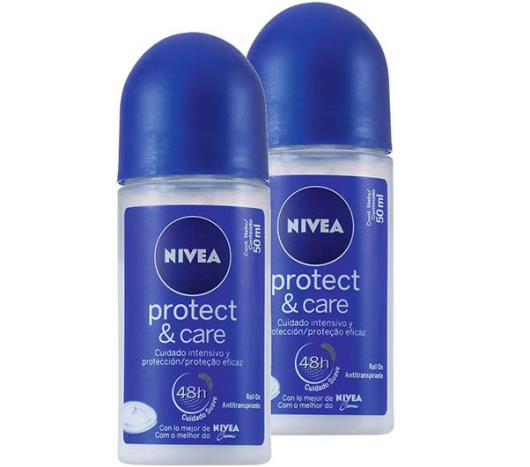 2 Desodorantes Nivea Roll On Protect&Care 50% de Desconto na Segunda unidade 100g - Imagem em destaque