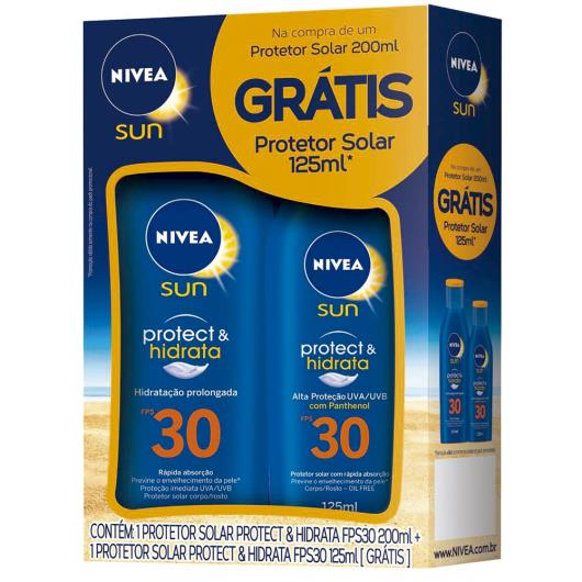 Kit protetor solar Nivea FPS 30 200ml grátis protetor Nivea 125ml - Imagem em destaque