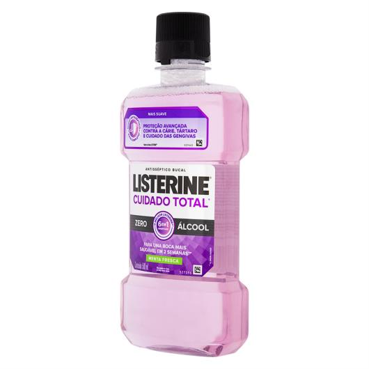 Enxaguante Bucal Antisséptico Zero Álcool Menta Fresca Listerine Cuidado Total Frasco 500ml - Imagem em destaque