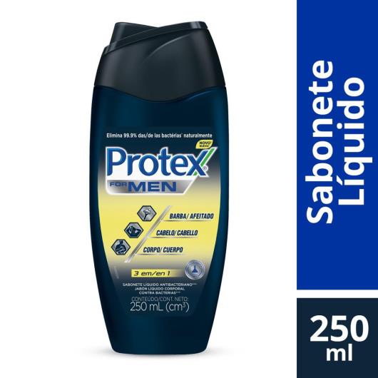 Sabonete Líquido Masculino Antibacteriano para Corpo Protex Men 3 em 1 250ml Sabonete Líquido para Corpo - Imagem em destaque