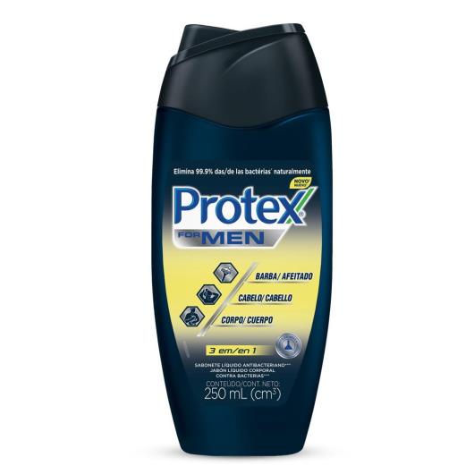 Sabonete Líquido Masculino Antibacteriano para Corpo Protex Men 3 em 1 250ml Sabonete Líquido para Corpo - Imagem em destaque