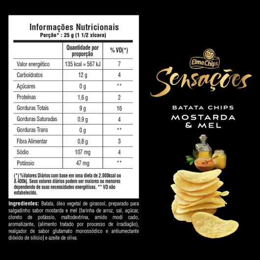 Batata Frita Lisa Mostarda E Mel Elma Chips Pacote 80G - Imagem em destaque