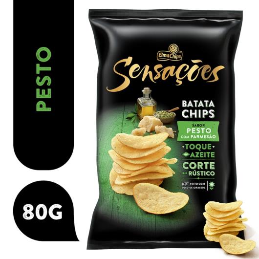 Batata Frita Pesto Com Parmesão Sensações Elma Chips Pacote 80G - Imagem em destaque