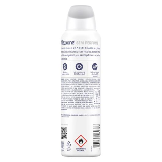 Antitranspirante Aerosol Rexona Sem Perfume 150ml - Imagem em destaque