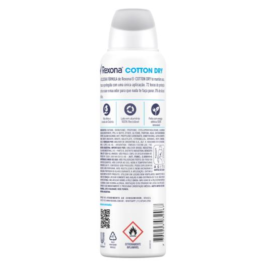 Desodorante Rexona Feminino Cotton Dry 150ml - Imagem em destaque