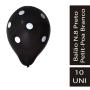 Balão Confesta N.8 Preto Petit-Poa Branco 10Uni
