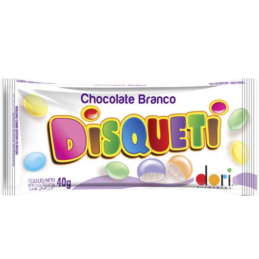 Dori DISQUETI CHOCOLATE BRANCO CONFeito 40g - Imagem em destaque