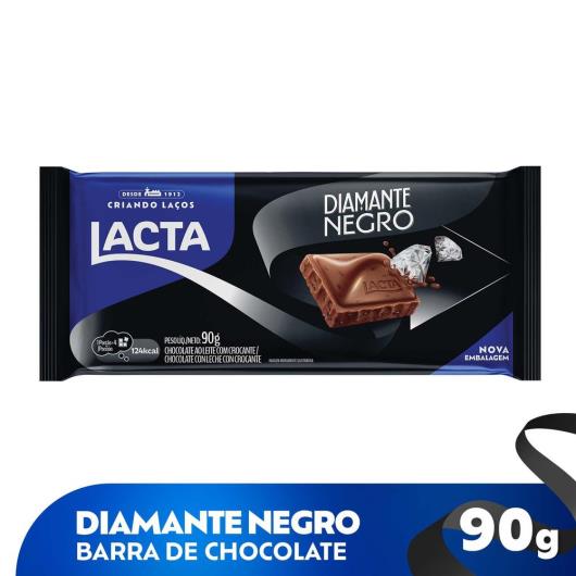 Chocolate ao Leite Lacta Diamante Negro Pacote 90g - Imagem em destaque