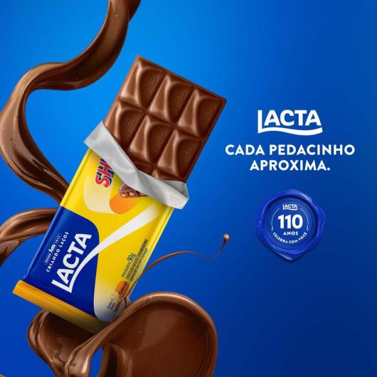 Chocolate ao Leite com Amendoim Lacta Shot Pacote 90g - Imagem em destaque