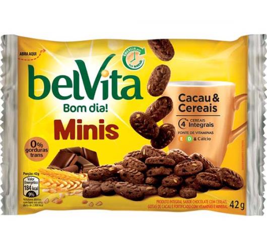 Biscoito Belvita Cacau e Cereais Mini 42g - Imagem em destaque