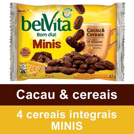 Biscoito Belvita Cacau e Cereais Mini 42g - Imagem em destaque