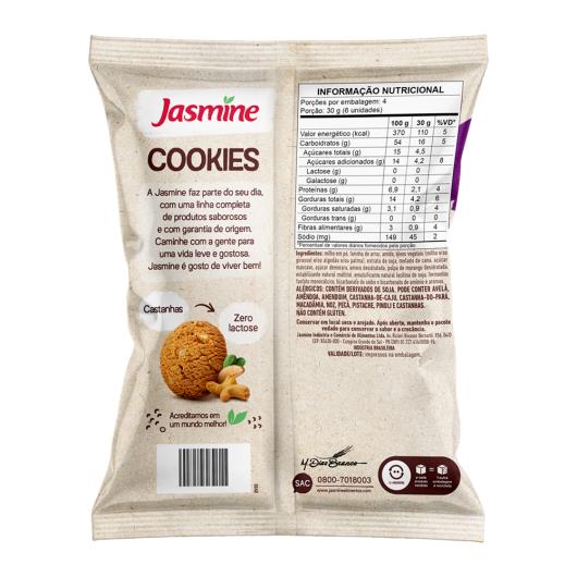 Biscoito Cookie Vegano Integral Castanha-do-Pará e Caju sem Glúten Jasmine Pacote 120g - Imagem em destaque