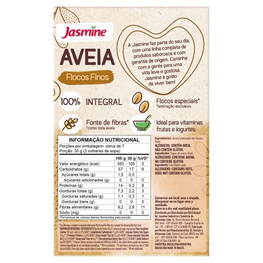 Aveia Flocos Finos Integral sem Glúten Jasmine 200g - Imagem em destaque