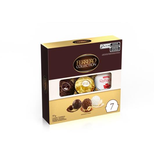 Ferrero Collection com 7 unidades Ferrero Rocher Raffaello e Ferrero Rondnoir 77g - Imagem em destaque