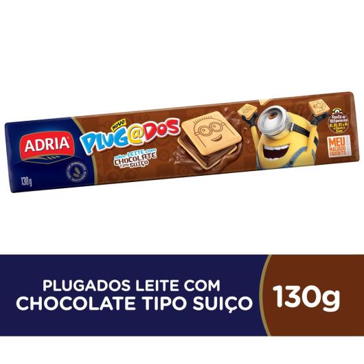 Biscoito Adria Plugados Recheado Quadrado Chocolate 130G - Imagem em destaque