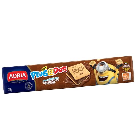 Biscoito Adria Plugados Recheado Quadrado Chocolate 130G - Imagem em destaque