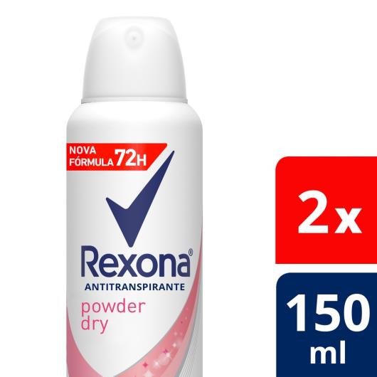 Desodorante Antitranspirante Aerosol Feminino Rexona Powder Dry 72 Horas 2 X 150ml - Imagem em destaque