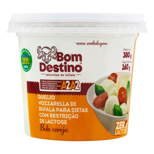 Queijo Mozzarella de Búfala Bola Cereja Zero Lactose Bom Destino 160g - Imagem em destaque