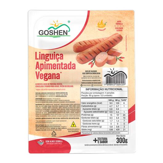 Linguiça Apimentada Vegana Goshen Vegges Congelada 300g - Imagem em destaque