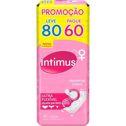 Protetor Diário INTIMUS Ultra Flexível - 80 unidades - Imagem em destaque