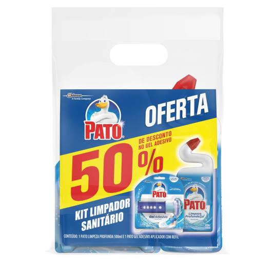 Kit Limpador Sanitario 500ml Pato com 50%Desconto no Gel Adesivo - Imagem em destaque