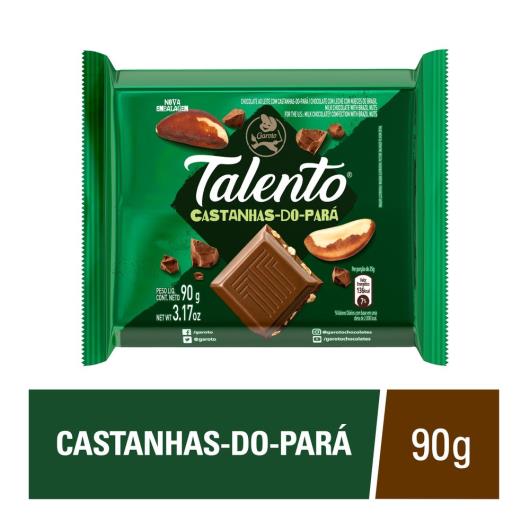 Chocolate GAROTO TALENTO ao Leite com Castanhas-do-Pará 90g - Imagem em destaque