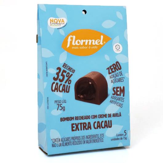 Bombom Flormel Recheado Creme Extra Cacau Zero 75g - Imagem em destaque