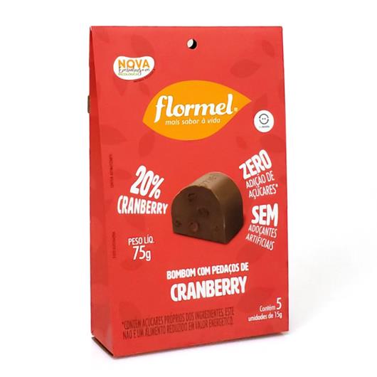 Bombom Recheio Pedaços de Cranberry Flormel Pouch 75g - Imagem em destaque