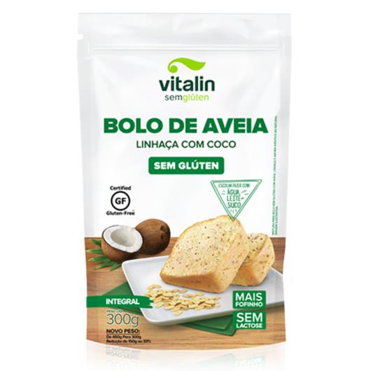 Bolo de Aveia de Linhaça com Coco Integral Vitalin 300g - Imagem em destaque