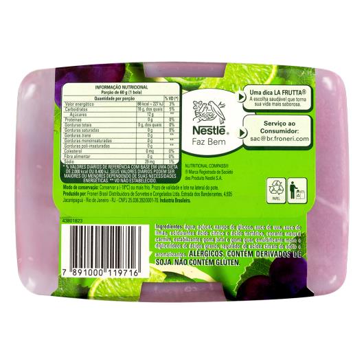 Sorvete Uva e Limão La Frutta Pote 1,5L - Imagem em destaque