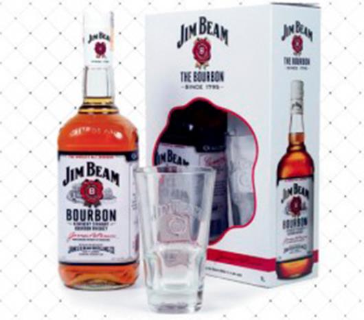 Whisky Jim Beam Bourbom + Copo 1l - Imagem em destaque
