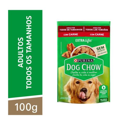 Ração Úmida DOG CHOW Cães Adultos Carne 100g - Imagem em destaque