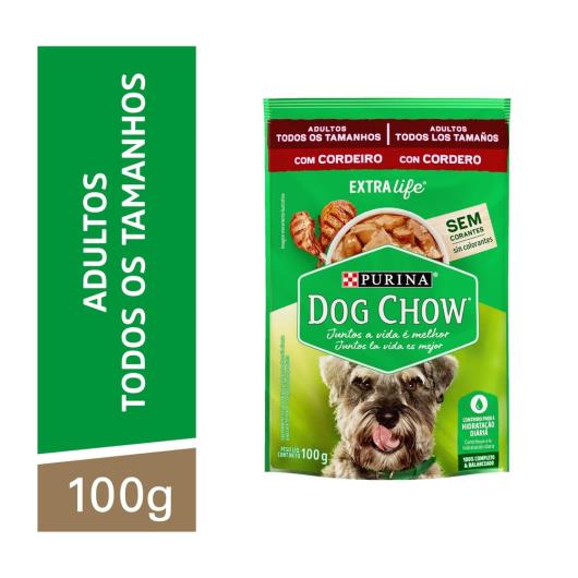 NESTLÉ® PURINA® DOG CHOW® ExtraLife® Ração Úmida para Cães Adultos de Todos os Tamanhos Cordeiro 100g - Imagem em destaque