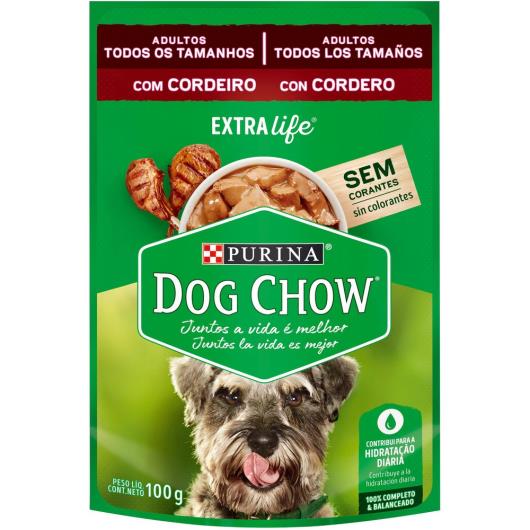 NESTLÉ® PURINA® DOG CHOW® ExtraLife® Ração Úmida para Cães Adultos de Todos os Tamanhos Cordeiro 100g - Imagem em destaque